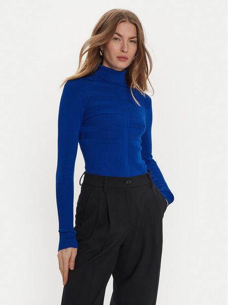 Morgan Golf 132-MENTOS.M Niebieski Slim Fit. Niebieskie swetry Morgan, l, bez wzorów, z wiskozy, bez ramiączek. Za 139.99 zł.