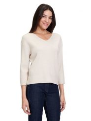 Betty Barclay Sweter w kolorze kremowym rozmiar: 48. Brązowe swetry Betty Barclay, bez wzorów, prążkowane, bez ramiączek. Za 113.99 zł.