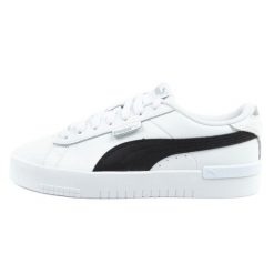 Buty sportowe Puma Jada 386401 03 biało-czarne białe. Białe buty treningowe bez wzorów, ze skóry, bez zapięcia. Za 265.16 zł.