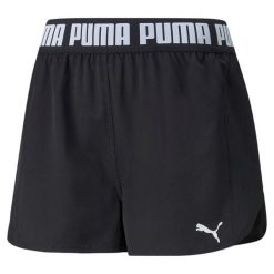 Spodenki fitness damskie PUMA Train Puma Strong Woven. Białe szorty sportowe Puma, bez wzorów, z materiału, na fitness i siłownię. Za 62.99 zł.