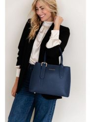 Lia Biassoni Skórzana torebka w kolorze granatowym - 33 x 25 x 11 cm rozmiar: onesize. Niebieskie torebki klasyczne Lia Biassoni, bez wzorów, z materiału, przez ramię, bez dodatków. Za 304.99 zł.