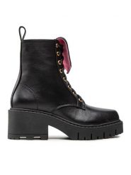 Chiara Ferragni Botki CF3044-001 Czarny. Czarne botki Chiara Ferragni, bez wzorów, ze skóry, bez obcasa, na słupku, bez zapięcia. Za 859.99 zł.
