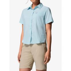 Koszula podróżnicza damska Columbia Silver Ridge Utility II S/S Shirt. Niebieskie koszule Columbia, s, bez wzorów, sportowe, bez kołnierzyka, bez ramiączek. Za 299.19 zł.