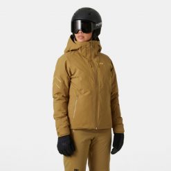 Damska kurtka narciarska Helly Hansen Alphelia Infinity. Brązowe kurtki narciarskie Helly Hansen, na zimę, bez wzorów, bez kaptura, narciarskie. W wyprzedaży za 2,381.00 zł.