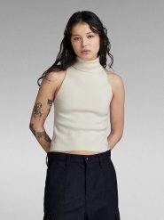 G-Star Top w kolorze kremowym rozmiar: S. Brązowe topy G-Star, s, bez wzorów, z bawełny, retro, bez kołnierzyka, bez ramiączek. Za 124.11 zł.