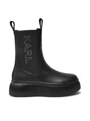 KARL LAGERFELD Sztyblety KL42343 Czarny. Czarne botki KARL LAGERFELD, bez wzorów, ze skóry, bez obcasa, na płaskiej podeszwie, bez zapięcia. Za 919.99 zł.