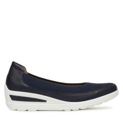 Półbuty Ara. Niebieskie półbuty wsuwane ara, bez wzorów, bez obcasa, na koturnie. Za 489.99 zł.