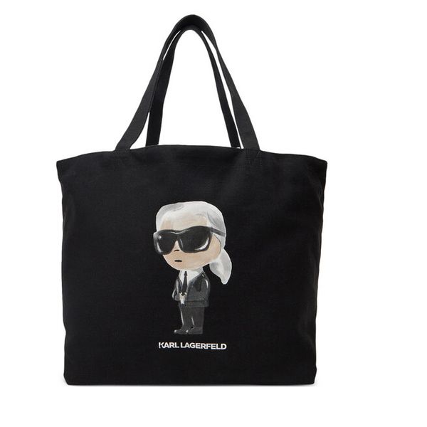 Torebka KARL LAGERFELD. Czarne shopper bag KARL LAGERFELD, bez wzorów, bez dodatków. Za 369.99 zł.