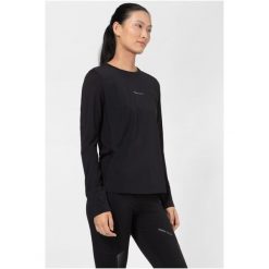 Koszulka z długim rękawem damska SUPER.NATURAL Windbreaker. Czarne t-shirty sportowe super.natural, m, bez wzorów, z elastanu, bez ramiączek. Za 449.99 zł.