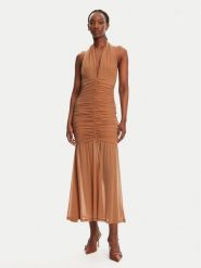 Bardot Sukienka koktajlowa Sephera 59872DB Brązowy Regular Fit. Brązowe sukienki Bardot, bez wzorów, z syntetyku, wizytowe, bez kołnierzyka, bez ramiączek. Za 339.99 zł.