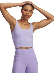 Under Armour Top funkcyjny w kolorze fioletowym rozmiar: XS. Różowe topy Under Armour, xs, bez wzorów, bez kołnierzyka, bez ramiączek. Za 78.28 zł.