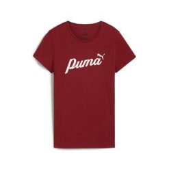 Damska koszulka ESS+ Script PUMA Intense Red. Czerwone t-shirty sportowe Puma, m, bez wzorów, bez ramiączek, na jogę i pilates. Za 157.00 zł.