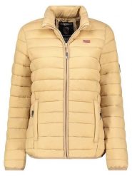Geographical Norway Kurtka pikowana "Atika" w kolorze żółtym rozmiar: S. Żółte kurtki Geographical Norway, s, z aplikacjami, bez kaptura. Za 164.92 zł.