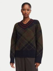 Barbour Sweter Shae LKN1841TN43 Zielony ciemny Relaxed Fit. Zielone swetry Barbour, bez wzorów, z wełny, bez ramiączek. Za 614.99 zł.