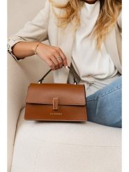 Lia Biassoni Skórzana torebka w kolorze jasnobrązowym - 25 x 16 x 7 cm rozmiar: onesize. Brązowe torebki klasyczne Lia Biassoni, bez wzorów, z materiału, przez ramię, bez dodatków. Za 282.99 zł.