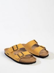 BACKSUN Klapki "Bali" w kolorze żółtym rozmiar: 39. Żółte klapki Backsun, bez wzorów, klasyczne, z otwartym noskiem, bez obcasa, bez zapięcia. Za 195.95 zł.