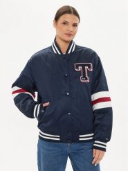 Tommy Jeans Kurtka bomber Letterman DW0DW18306 Granatowy Relaxed Fit. Niebieskie kurtki Tommy Jeans, m, bez wzorów, z jeansu, bez kaptura. Za 559.99 zł.