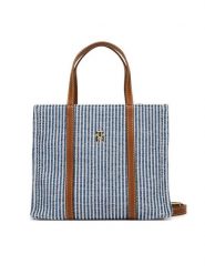 Tommy Hilfiger Torebka Th Premium Beach Le Mini Tote AW0AW17208 Niebieski. Niebieskie torebki klasyczne Tommy Hilfiger, bez wzorów, z materiału, bez dodatków. Za 419.99 zł.