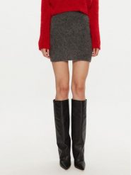 Gestuz Spódnica mini Sabi 10909540 Szary Regular Fit. Szare spódnice Gestuz, l, bez wzorów, z wełny, mini. Za 569.99 zł.
