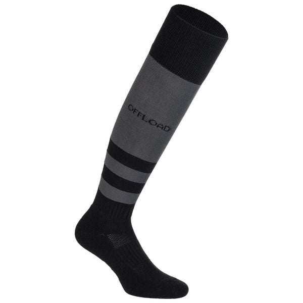 Skarpety do rugby R500 wysokie. Brązowe skarpetki KIPSTA, bez wzorów, z elastanu. Za 29.99 zł.