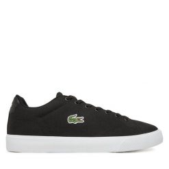 Tenisówki Lacoste. Czarne trampki Lacoste, bez wzorów, bez zapięcia. Za 249.99 zł.