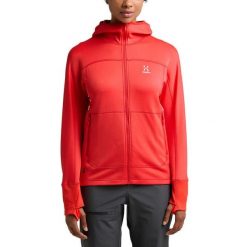 Damska Turystyka Bluza z Kapturem Lekka Oddychająca Haglöfs Betula Hood. Czerwone bluzy Haglöfs, bez wzorów, z kapturem. W wyprzedaży za 299.00 zł.
