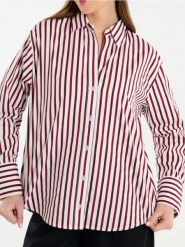 Bawełniania koszula oversize - wielobarwny. Koszule Sinsay, l, bez wzorów, z bawełny, bez kołnierzyka, bez ramiączek. Za 29.99 zł.