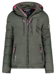 Geographical Norway Kurtka zimowa "Beachwood" w kolorze khaki rozmiar: S. Brązowe kurtki Geographical Norway, na zimę, s, z aplikacjami, z puchu, bez kaptura. Za 259.19 zł.