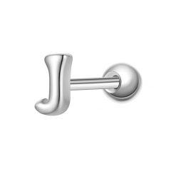 Glanzstücke München Piercing Litera J ze srebra próby 925 w kolorze srebrnym Kolczyki 1 ct Damski. Szare kolczyki Glanzstücke München, srebrne. Za 110.49 zł.