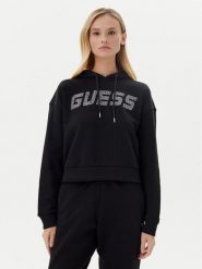 Guess Bluza V5GQ09 KCRP0 Czarny Relaxed Fit. Czarne bluzy Guess, m, z aplikacjami, z bawełny, bez kaptura. Za 399.99 zł.