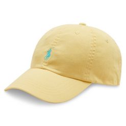Czapka z daszkiem Polo Ralph Lauren. Żółte czapki z daszkiem Polo Ralph Lauren, bez wzorów. Za 159.99 zł.