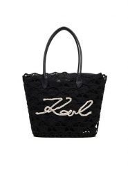 KARL LAGERFELD Torebka B1W46094 Czarny. Czarne shopper bag KARL LAGERFELD, bez wzorów, z materiału, bez dodatków. Za 779.99 zł.