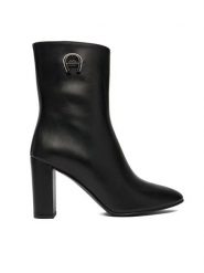 Aigner Botki 1252260 Czarny. Czarne botki Aigner, bez wzorów, ze skóry, bez obcasa, na słupku, bez zapięcia. Za 1,519.00 zł.
