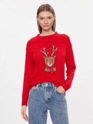 Brave Soul Sweter LKX-230RONNI Czerwony Regular Fit. Czerwone swetry Brave Soul, xs, bez wzorów, z wiskozy, bez ramiączek. Za 149.99 zł.
