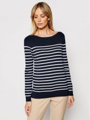 Tommy Hilfiger Sweter Heritage Boat WW0WW22046 Granatowy Regular Fit. Niebieskie swetry Tommy Hilfiger, xs, bez wzorów, z bawełny, bez ramiączek. Za 249.99 zł.