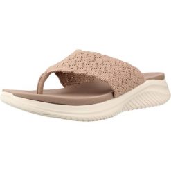 Sandały SKECHERS 119971S Brązowy. Brązowe sandały Skechers, bez wzorów, z materiału, bez obcasa, bez zapięcia. Za 290.00 zł.