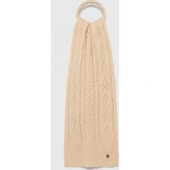 Guess szalik damski kolor beżowy gładki. Brązowe szaliki i kominy Guess, z aplikacjami, z dzianiny. Za 219.99 zł.