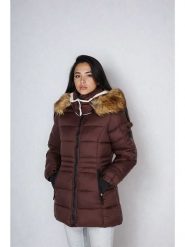 Steve Madden Kurtka zimowa w kolorze brązowym rozmiar: M. Brązowe kurtki Steve Madden, na zimę, m, bez wzorów, z puchu, bez kaptura. Za 282.80 zł.