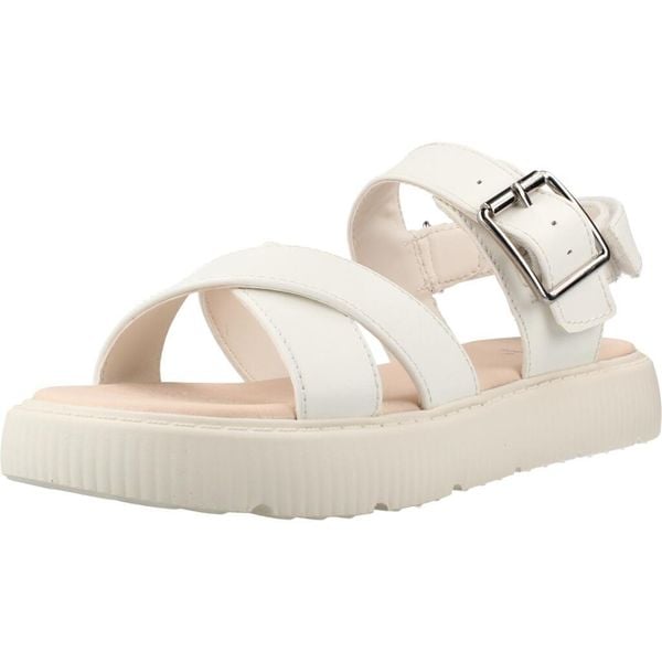 Sandały GEOX J SANDAL KODETTE Biały. Białe sandały Geox, bez wzorów, z syntetyku, bez obcasa, bez zapięcia. Za 242.99 zł.