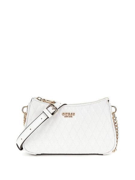 Guess Torebka HWGG96 26720 Biały. Białe listonoszki Guess, z aplikacjami, ze skóry, bez dodatków. Za 269.99 zł.