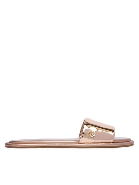 LOVE MOSCHINO Klapki JA28262G0OJE0600 Różowy. Czerwone klapki Love Moschino, bez wzorów, z materiału, bez obcasa, bez zapięcia. Za 647.99 zł.
