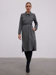 BGN Sukienka w kolorze czarno-szarym rozmiar: 38. Czarne sukienki BGN, na imprezę, bez wzorów, z tkaniny, bez kołnierzyka, bez ramiączek, midi. Za 245.38 zł.