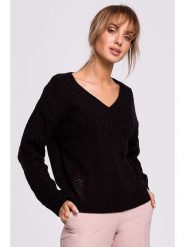 Made of emotion Sweter w kolorze czarnym rozmiar: L/XL. Czarne swetry Made Of Emotion, l, bez wzorów, ze splotem, bez ramiączek. Za 162.49 zł.