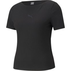 Koszulka sportowa damska Puma HER Ribbed Slim. Czarne t-shirty sportowe Puma, m, bez wzorów, bez ramiączek. W wyprzedaży za 98.70 zł.