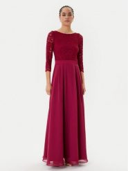 Swing Sukienka wieczorowa 5AI11800 Bordowy Regular Fit. Czerwone sukienki Swing, bez wzorów, z syntetyku, wizytowe, bez kołnierzyka, bez ramiączek. Za 869.99 zł.
