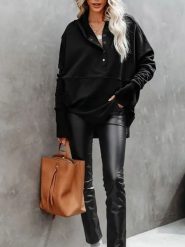 Milan Kiss Bluza w kolorze czarnym rozmiar: M. Czarne bluzy z kapturem Milan Kiss, m, bez wzorów, bez kaptura. Za 205.45 zł.