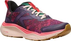 Buty damskie Keen Leiki Speed plum perfect/floral niskie. Brązowe buty trekkingowe 909, bez wzorów, z materiału, bez zapięcia, trekkingowe. Za 442.99 zł.