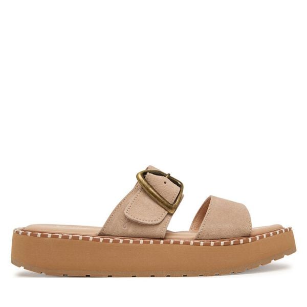 Klapki EMU Australia. Brązowe klapki Emu Australia, bez wzorów, bez obcasa, bez zapięcia. Za 429.99 zł.