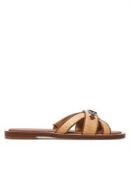 MICHAEL Michael Kors Klapki Tiffanie Flat Slide 40S4TFFS1D Brązowy. Brązowe klapki MICHAEL Michael Kors, bez wzorów, z tworzywa sztucznego, bez obcasa, bez zapięcia. Za 819.99 zł.