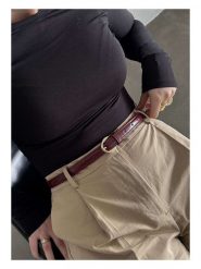 Lucky Bees Pasek w kolorze bordowym - dł. 100 cm rozmiar: onesize. Czerwone paski Lucky Bees, bez wzorów, z materiału. Za 70.08 zł.